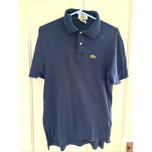 VTG 90s Izod Lacoste Polo Shirt Mens M Blue Grand Patron Croc Preppy Hong Kong - Picture 1 of 8